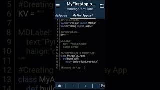 Creating our first app using kivy and KivyMD in Pydroid 3  How to make a app using Kivy and KivyMD [upl. by Xad35]