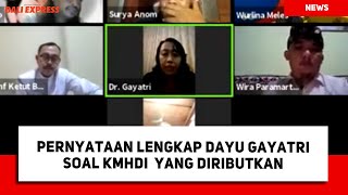 Pernyataan Lengkap Dayu Gayatri Soal KMHDI yang Diributkan [upl. by Kerk]