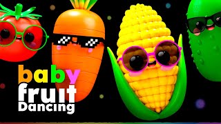 VEGETABLES Dancing in the SUMMER 🍎🍊🍋‍🍏🍇 Baby Fruit Dancing  Sensory Video [upl. by Macario]