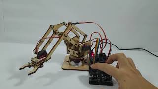 Arduino DIY MeArm 4DOF Wooden Robotics Robot Arm Kit  SG90  MG90s Servo Motor [upl. by Isac475]