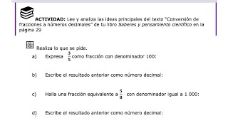 quotConversión de fracciones a números decimalesquot [upl. by Kerekes]