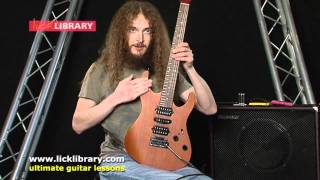 Guthrie Govan Tapping Technique Guitar Lesson Tips  Licklibrary [upl. by Terzas]