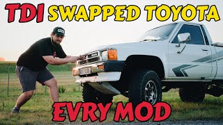 TDI SWAPPED TOYOTA WITH EVRY MOD  SMOKE amp BOOST SWITCH [upl. by Aymahs]