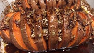 Hasselback Maple Pecan Sweet Potatoes [upl. by Jaycee196]