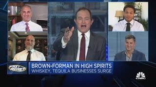 Recessionproof whiskey BrownForman jumps on earnings beat [upl. by Aerbma561]