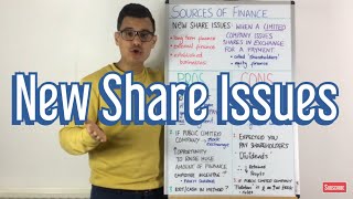 New Share Issues  Sources of Finance [upl. by Yrag34]