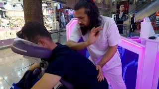 MASSAGE THERAPHY ON CHAIR Turkish Asmr Head amp Back Massage [upl. by Rasecoiluj]