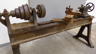 Huge 1890s Wood Lathe Restoration [upl. by Wilt]