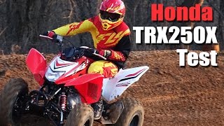 2016 Honda TRX250X Test [upl. by Aratnahs]