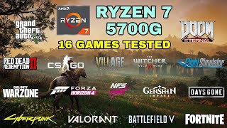 Ryzen 7 5700G Vega 8  16 Games Tested in 2021  NO Dedicated GPU [upl. by Loma]