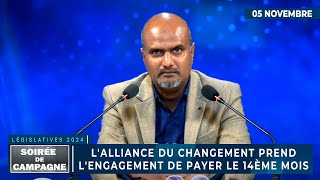 « Soirée de Campagne »  LAlliance du Changement prend lengagement de payer le 14ème mois [upl. by Cacia]