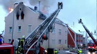 Brand einer Dachgeschosswohnung in Ichenhausen am 12012013 [upl. by Varien]