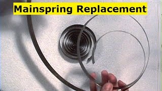 Clock Mainspring Replacement basics Clock repair lesson How to replace a mainspring [upl. by Docilu698]