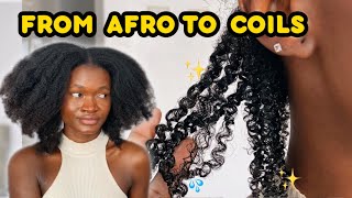 I SHOULD HAVE TRIED THIS SOONER  coil definition on my 4b hair  trying new coiling technique [upl. by Assylem]