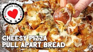 Pizza Pull Apart Bread  Easy Cheesy Pepperoni Pull Apart Bread  TikTok Food Trends [upl. by Gilcrest]