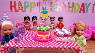 Birthday party  Elsa amp Anna toddlers  Barbie dolls  gifts  games  cake  Hello Kitty theme [upl. by Reine]