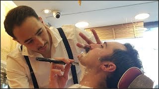 💈 Rasage au COUPE CHOUX chez le BARBIER  Planète Rasoir Paris 💈 FILSLADE  Rasage Traditionnel [upl. by Atelra154]