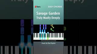 Savage Garden  Truly Madly Deeply  EASY Piano CHORDS TUTORIAL by Piano Fun Play shorts [upl. by Reed]