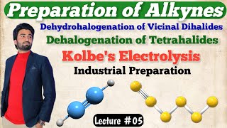 Preparation of Alkynes Class 12 Chemistry  Kolbes Electrolysis Industrial Preparation of Alkynes [upl. by Roleat]