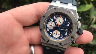 Unboxing the 42mm Audemars Piguet Royal Oak offshore Navy in Stainless Steel [upl. by Wing747]