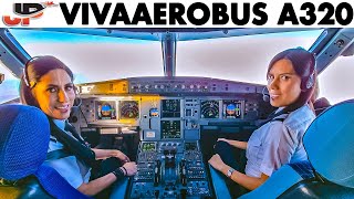 VivaAerobus Airbus A320 Cockpit quotGirl Powerquot [upl. by Nevin437]