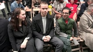 Aymeline Valade Will Poulter and more at Lanvin Menswear Fall Winter 2016 Fashion Show [upl. by Yendor44]