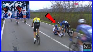 VIDEO🔴 Chris Froome Crash  Chris Froome soldiers through TirrenoAdriatico following NASTY crash [upl. by Airdnaed83]