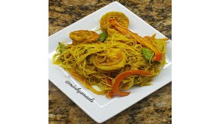 Shrimp Singapore Noodles no pork or egg MINKY STYLE [upl. by Motteo711]