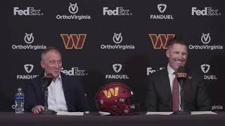 PRESS CONFERENCE Welcome New GM Adam Peters  Washington Commanders [upl. by Fancy]