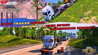 🔴 LIVE Crazy trailer Driver driving at high speed on Dangerous Roads ets2 eurotrucksimulator2 [upl. by Allmon]