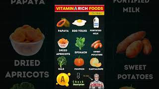 Top 10 Vitamin ARich Foods for Better Vision amp Immunity 👁️✅  Vitamin A foods shorts nutrition [upl. by Gothurd]