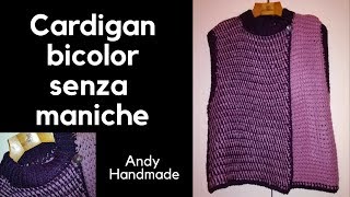 TUTORIAL maglione cardigan smanicato  uncinetto [upl. by Knute]