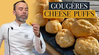 GOUGÈRES Light as air cheese puffs by french chef [upl. by Leonsis]