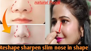 How to reshapesharpen and slim down fat nose in shapeno surgery nose exercise [upl. by Boles]