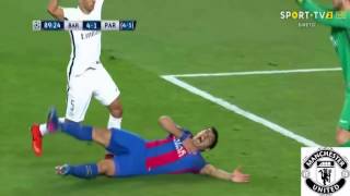 SUAREZ SIMULATE PENALTY VS PSG HD [upl. by Llerrot739]