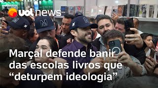 Pablo Marçal defende banir das escolas livros que deturpem ideologia em ato de campanha na Bienal [upl. by Norvil]