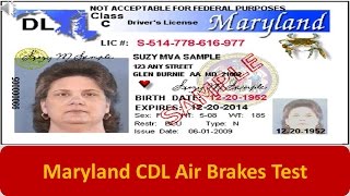 Maryland CDL Air Brakes Test [upl. by Nahsez]