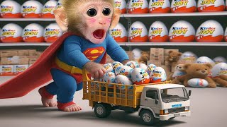 Monkey Baby Bon Bon doing shopping in Kinder Joy eggs store [upl. by Yniatirb]