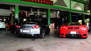 GTR R35 Nissan VS F430 Ferrari ● Hear them roar [upl. by Gretel]