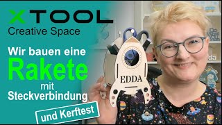 xTool Creative Space XCS 20  Stifteständer mit Steckverbindung und Kerftest  Tutorial deutsch [upl. by Hpejsoj]