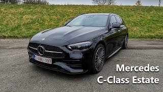 2022 Mercedes CClass Estate Visual Review  C200 AMG Line 201 HP  204 PS [upl. by Placia]