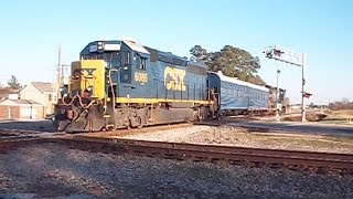 CSX 6086CSX 7684 TAILING GEOMETRY TRAIN IN PEMBROKE NC ON 12114 amp 121114VIDEO 364 [upl. by Auohs]