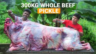 300 Kg WHOLE BEEF PICKLE  Indian Kerala Beef Pickle Recipe  Village Cooking [upl. by Kannry]