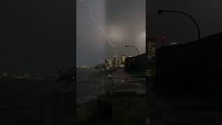 Massive bolts of lightning seen over Manhattan in New York City [upl. by Sessilu]