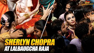 quotExclusive Footage Sherlyn Chopra’s Visit to Mumbai’s Lalbaugcha Rajaquot [upl. by Sutelc830]