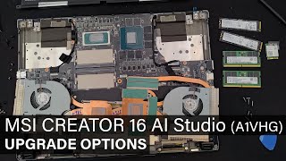 MSI CREATOR 16 AI Studio A1VHG  DISASSEMBLY AND UPGRADE OPTIONS [upl. by Yknip]