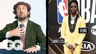 Fashion Expert Breaks Down Celebrity Suits Pt 1 From 2 Chainz to Cole Sprouse  Fine Points  GQ [upl. by Hawger]