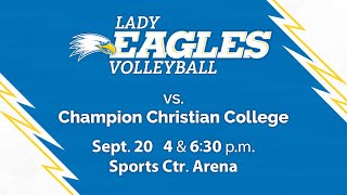 Lady Eagles Volleyball vs Champion Christian College at 4 pm on 92024 [upl. by Nosiddam]