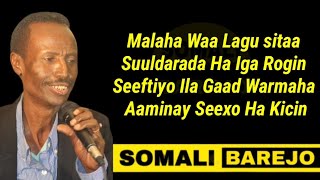 SHAY MIRE DACAR HEESTII MALAHA WAA LAGU SITAA LYRICS SOMALI BAREJO [upl. by Kira]