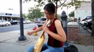 Street Musician playing a Medieval Vielle [upl. by Atnahsa]